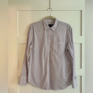 J. Crew Striped Button-Up Blouse Purple Stripe